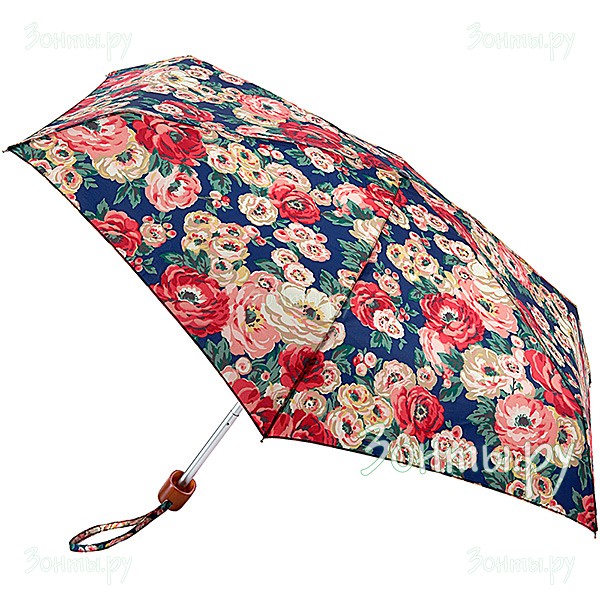 Маленький дизайнерский зонт с цветами для женщин Fulton L521-3227 Worth Bunch Navy